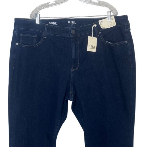 A.n.a Womens Mid-Rise Skinny Jeans Size 24W Dark Blue New Denim - Picture 3 of 12